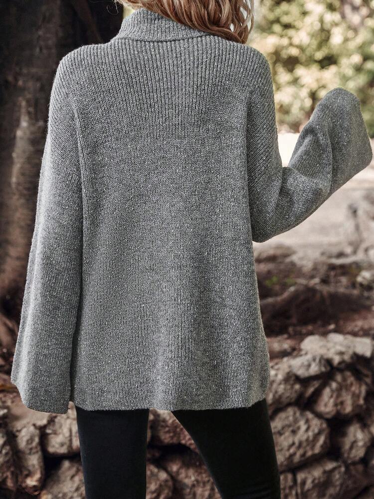 Turtleneck Drop Shoulder Sweater