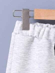 SHEIN Chàng trai trẻ Dây thắt lưng Nhiệt Quần thể thao - Màu Xám nhạt - Xem 4