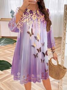 SHEIN LUNE 女性大尺碼洋裝 - 紫色 - 查看 5