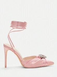 CUCCOO SZL Women's High Heels Sandals With Leg Wrap, Stiletto Heels - Pink - View 8