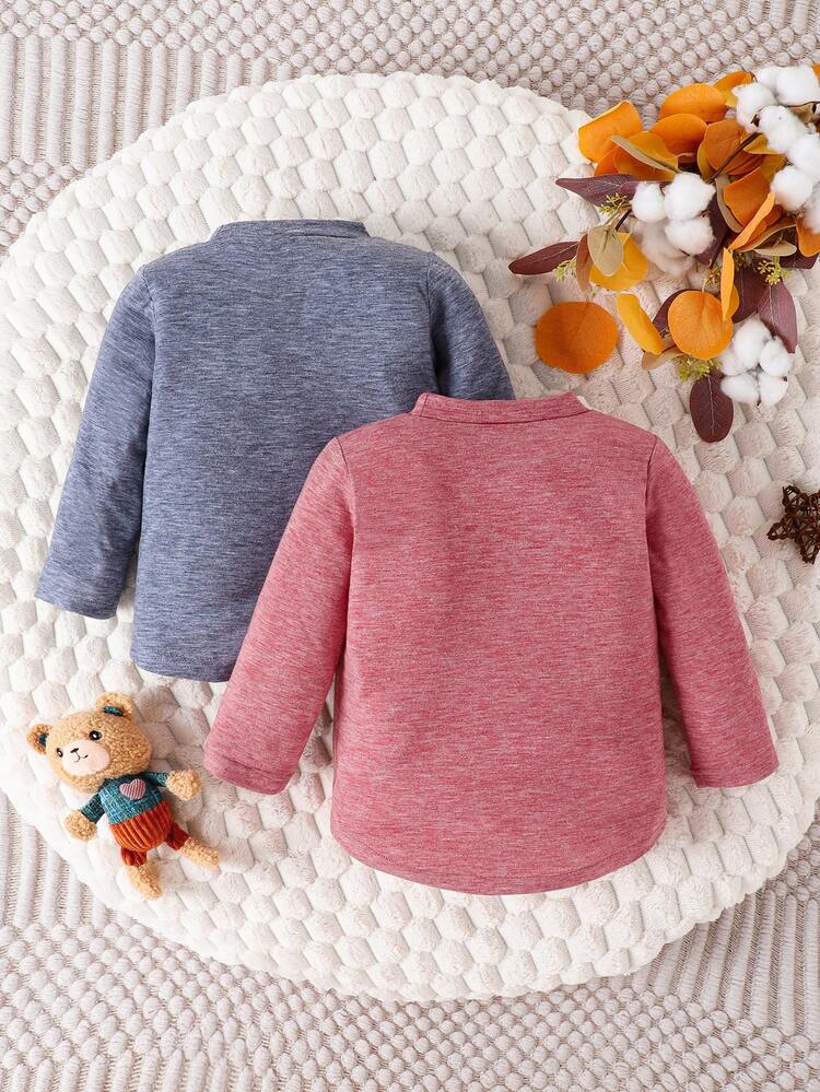 Baby Boy 2pcs Letter Patched Detail Tee