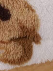 SHEIN 女大童小熊印花腰帶絨毛外套無毛衣 - 米色 - 查看 5