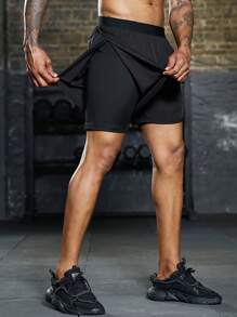 Manfinity Sport Corelite Men Wrap 2 In 1 Sports Shorts Men Gym Shortsmen Gym Shortsrunning Shorts For Mengym Shorts For Menblack Men Shorts