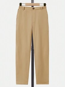 SHEIN Tween Boy Solid Slant Pocket Straight Leg Pants
