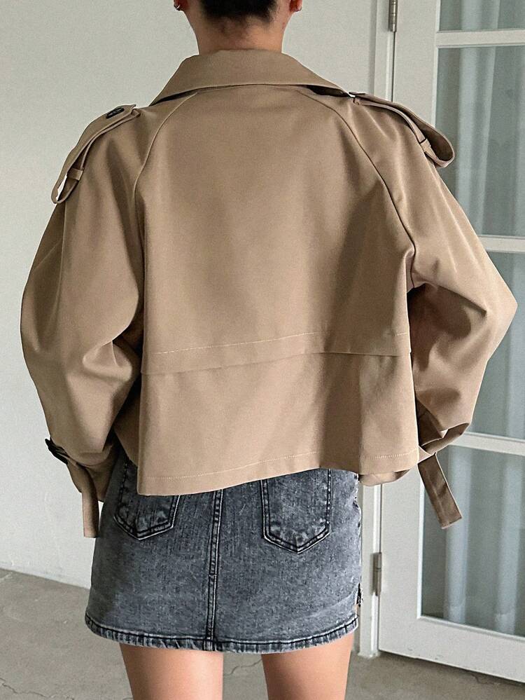 Women's Casual Short Trench Coat, Spring/Autumn Jacket