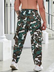 Manfinity LEGND 寬鬆款男士大碼迷彩印花口袋貨物褲 - 彩色 - 查看 2