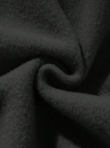 SHEIN EZwear 插肩袖抽繩保暖襯裡連帽衫和運動褲 - 黑色 - 查看 6