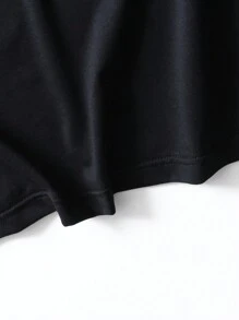 ROMWE MEN Street Life Men Tiger & Letter Graphic Tee - Black - View 6