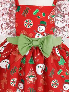 Rochie de Crăciun cu Volane, cu Volane, Fetiță