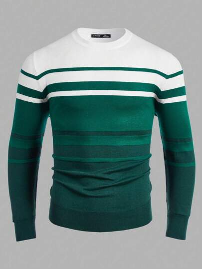 Manfinity BRENVOR Men Striped Pattern Colorblock Sweater