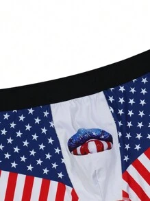 Men American Flag Print Boxer Brief - Multicolor - View 3