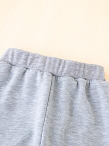 男嬰卡通圖案運動衫和運動褲 - 藍色 - 查看 6