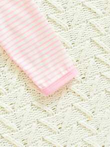 女嬰3入組卡通圖案前紐扣連身褲禮品套裝