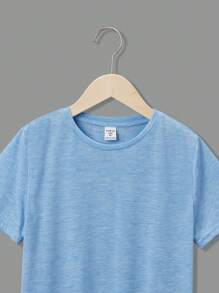 SHEIN 男大童3 入組純色圓領T恤 - 藍色 - 查看 11