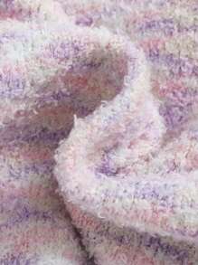 SHEIN Baby Girl Space Dye Cardigan & Knit Top & Pants - Coral Pink - View 3