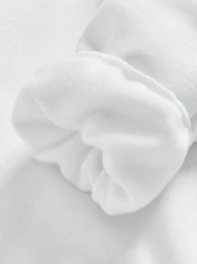 Cô gái Tween Khẩu hiệu & Đồ họa Hoạt hình Lót nhiệt Áo nỉ - trắng - Xem 4