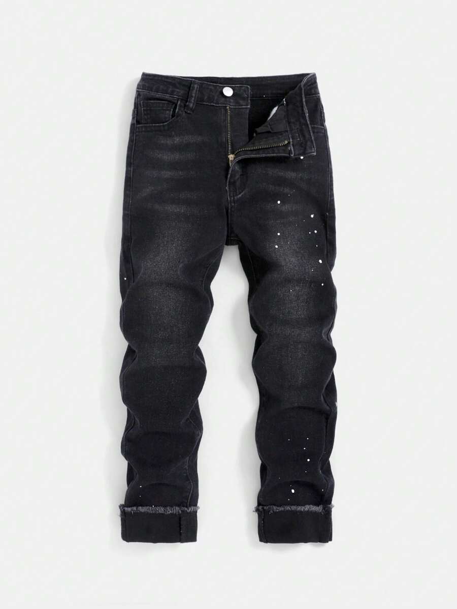 SHEIN Tween Boy Paint Splatter Pattern Jeans SHEIN USA
