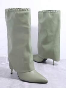 SHUZIA Pointy Toe Knee High Heel Boots