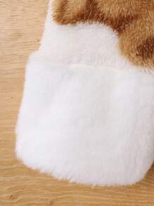 SHEIN 女大童小熊印花腰帶絨毛外套無毛衣 - 米色 - 查看 4