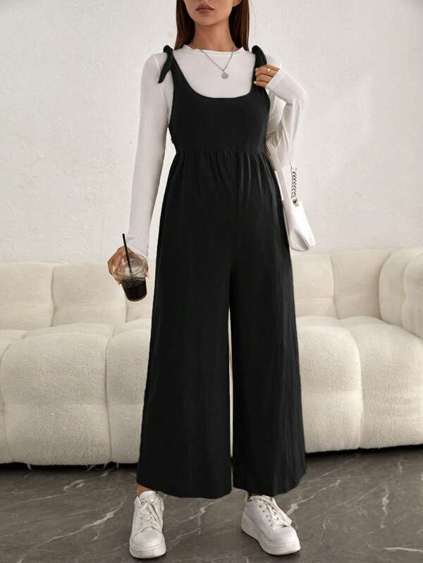 SHEIN Salopetă Maternitate Solidă Fără Tricou