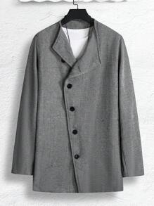 Manfinity Homme Men Button Front Overcoat - Multicolor - View 3