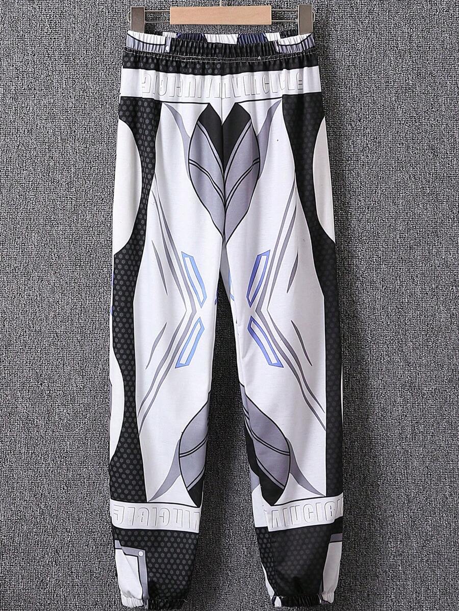 Tween Boy Polka Dot & Geo Print Elastic Waist Sweatpants - Multicolor - View 1