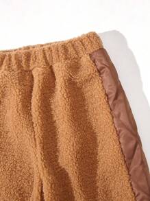 Tween Boy Contrast Side Seam Fleece Pants - Brown - View 3