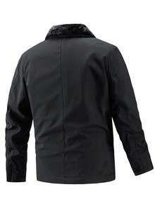 Men Borg Collar Jacket - Black - View 2