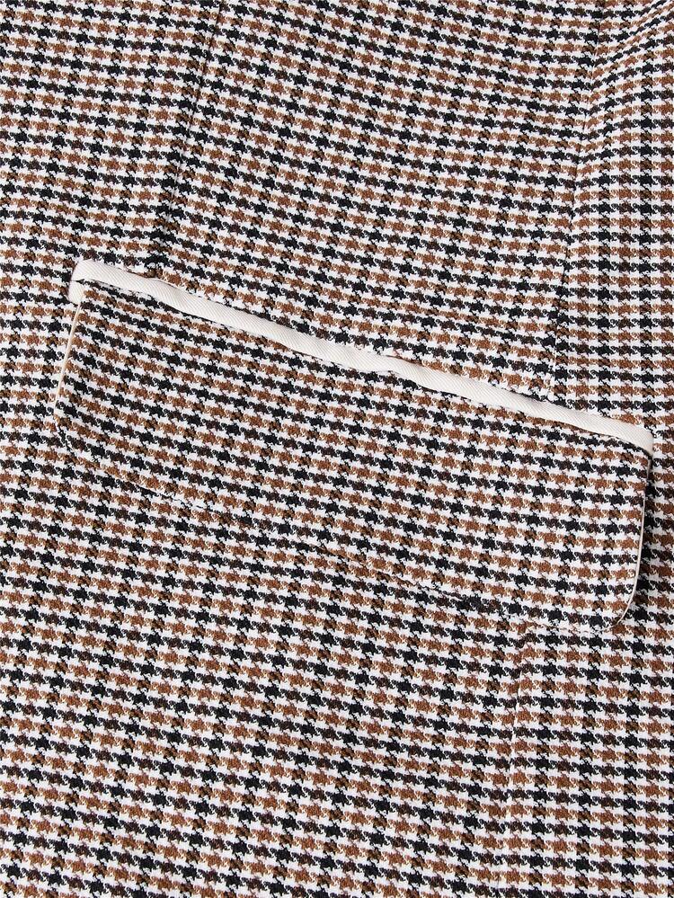 Men Houndstooth Print Shawl Collar Blazer & Pants Set