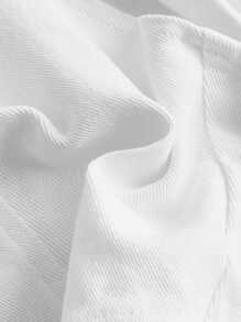 SHEIN MOD Plus Ruffle Trim Tube Denim Top - White - View 3