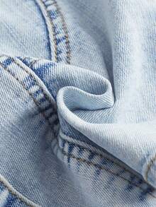 SHEIN MOD Button Front Cami Denim Top - Light Wash - View 3