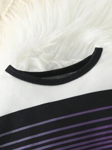 Áo thun họa tiết chữ cái bé gái & quần thể thao sọc bên hông - Nhiều màu - Xem 6