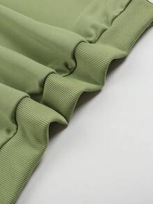 Plus Halloween Print Drop Shoulder Sweatshirt - Army Green - View 7