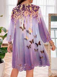 SHEIN LUNE 女性大尺碼洋裝 - 紫色 - 查看 2