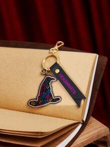 HARRY POTTER X SHEIN Móc khóa túi đựng mũ phân loại Acrylic thường ngày, quà tặng - màu đen - Xem 4