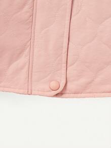 Cozy Pixies 女婴插肩袖连帽棉服外套 - 粉色 - 查看 3
