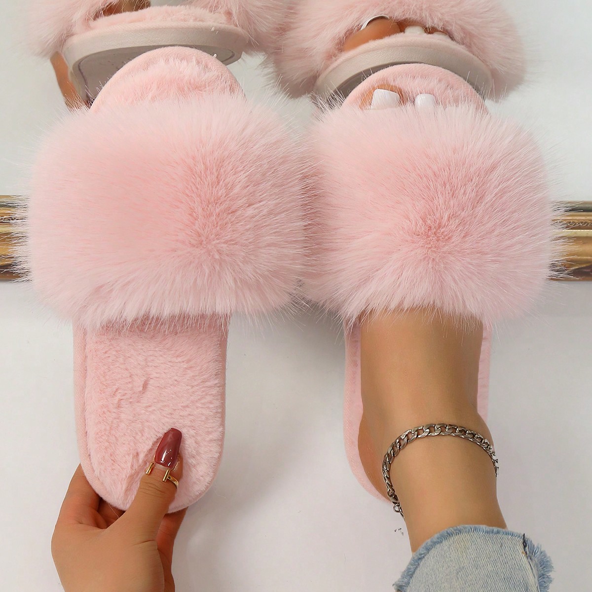 Pantuflas minimalistas y casuales para mujer, con diseño slip-on y suela suave antideslizante, cómodas y cálidas para el dormitorio, nuevo estilo d