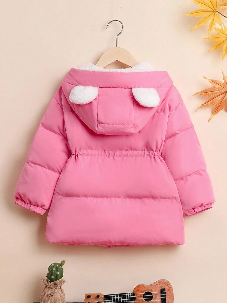 Young Girl Casual Woven Hooded Cardigan Jacket For Daily Wear