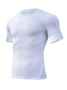 Gym Rark 男友风男士两件套纯色运动T恤健身上衣基础款T恤，跑步，运动服，全息，纯色运动上衣健身房紧身衣透气压缩衣男士 - 彩色 - 查看 3
