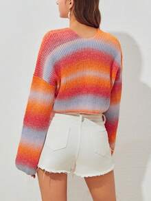 Soleia Ombre Drop Shoulder Cardigan - Multicolor - View 2