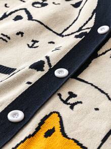 Nubod 加猫图案撞色边饰开衫，适合冬季 - 彩色 - 查看 5