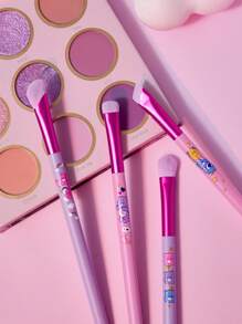 SHEIN X Care Bears 4pcs/Set Heart-Shaped Bear Eye Makeup Brushes - Multicolor - View 4