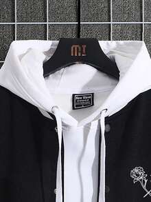 Manfinity Homme Hombres Chaqueta de dos tonos con estampado de letra - Multicolor - Ver 7