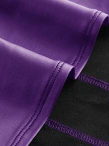 SHEIN ICON Tie Backless Halter Top - Purple - View 4