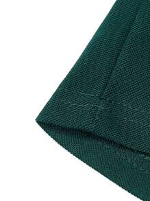 Manfinity Homme Men Striped Trim Polo Shirt - Dark Green - View 7
