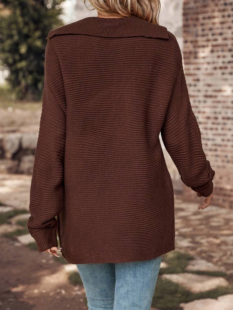 Solid Drop Shoulder Sweater
