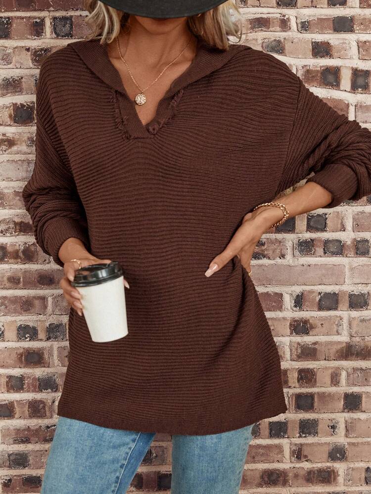 Solid Drop Shoulder Sweater