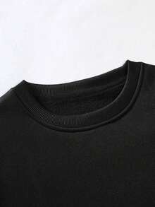 Manfinity Men Letter Graphic Drop Shoulder Sweatshirt - Black - View 5