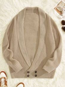 Manfinity VCAY 男士青果領雙排釦開襟衫 - 粉色 - 查看 1