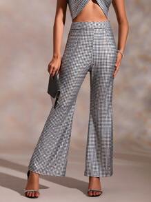 GENKIRA Plaid Print Wide Leg Pants Fall Cloth For Women - Multicolor - View 4